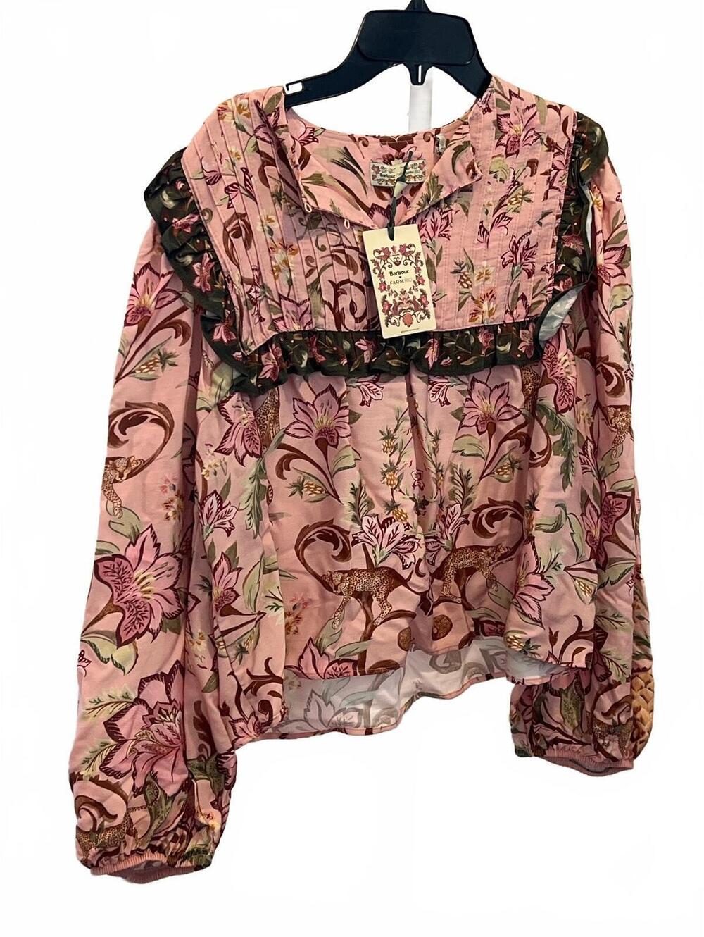 Barbour x FARM Rio printed blouse